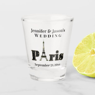 Paris France Eiffel Tower Wedding Favour Shot Glass