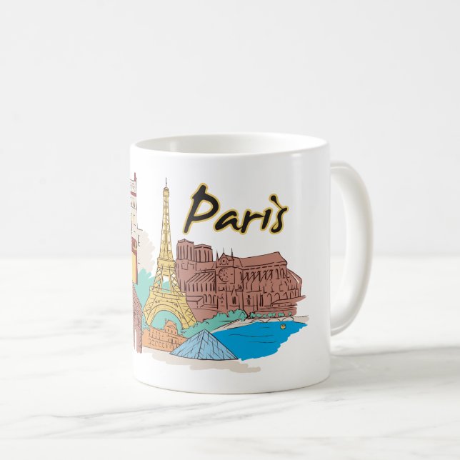 Paris France Famous City Coffee Mug (Front Right)
