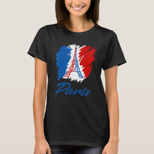 Paris France Flag Eiffel Tower French Souvenir Tra T-Shirt