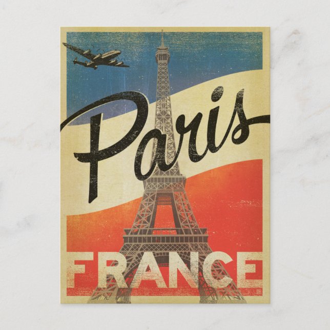 Paris, France - Flag Postcard (Front)