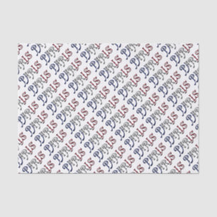 Paris France French Flag Colours Typography Tissue Paper