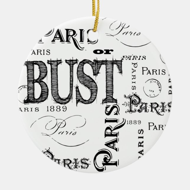 Paris France Gifts and Souvenirs Ceramic Tree Decoration (Front)