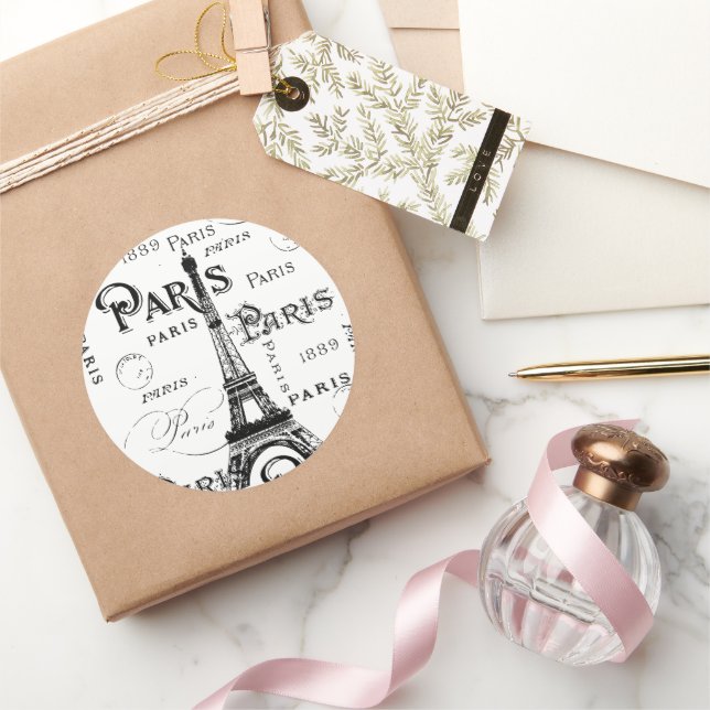 Paris France Gifts and Souvenirs Classic Round Sticker (Gifting)