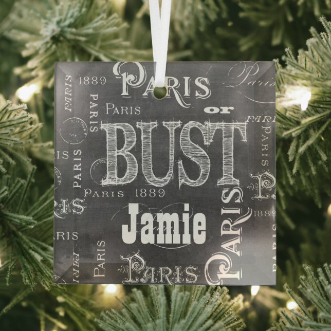 Paris France Gifts and Souvenirs Glass Tree Decoration (Insitu)