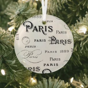 Paris France Gifts and Souvenirs Glass Tree Decoration