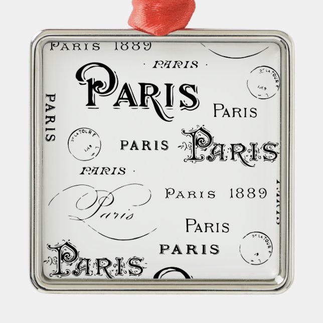 Paris France Gifts and Souvenirs Metal Tree Decoration (Front)