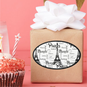 Paris France Gifts and Souvenirs Oval Sticker