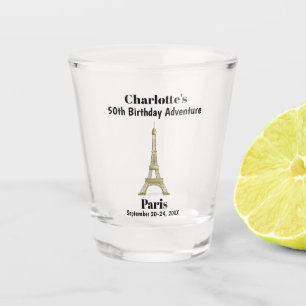 Paris France Girlfriends Birthday Party Trip Shot Glass