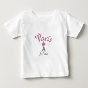 Paris, France Je t'aime Eiffel Tower Baby T-Shirt