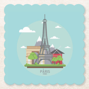 Paris France Landmarks Eiffel Tower Drink Coaster