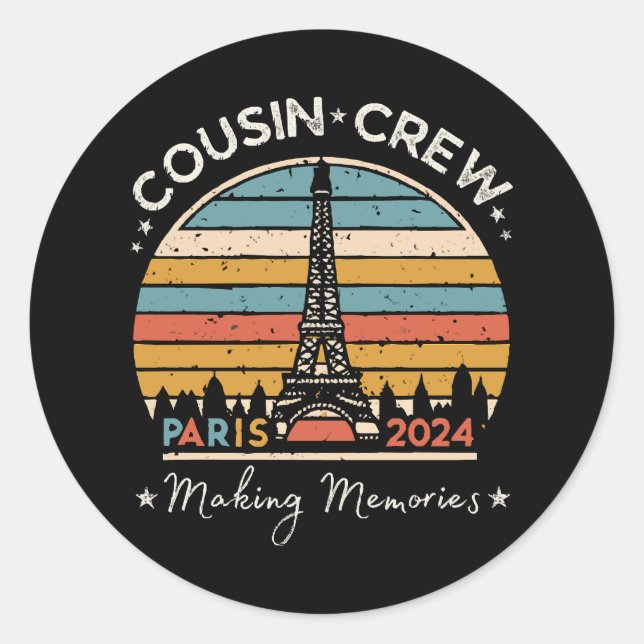 Paris France Making Memories 2024 Classic Round Sticker (Front)