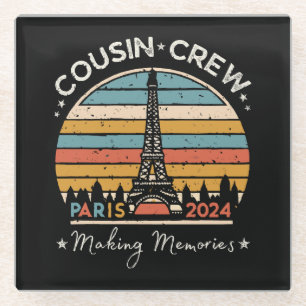 Paris France Making Memories 2024 Glass Coaster