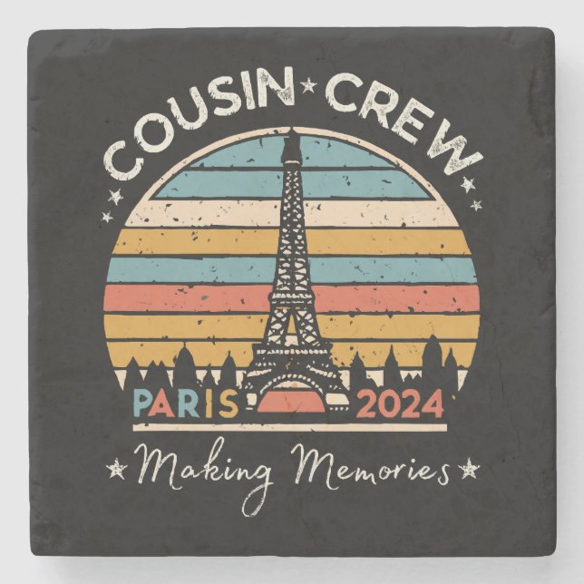 Paris France Making Memories 2024 Stone Coaster (Front)