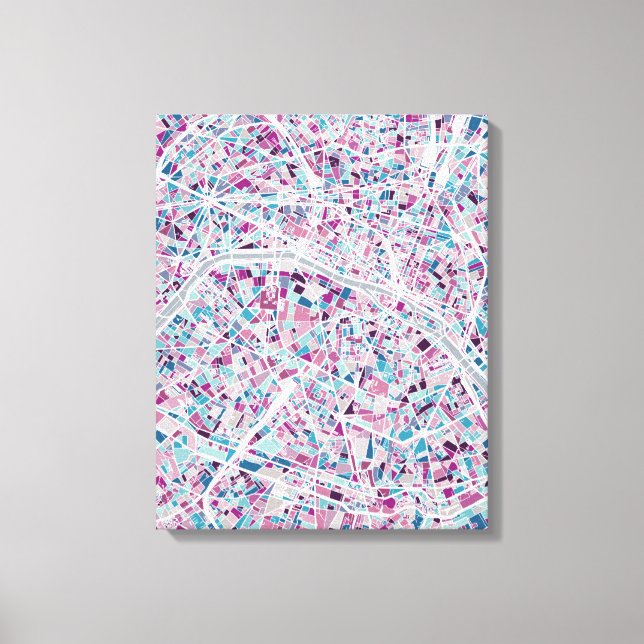 Paris France Map Canvas Print (Front)