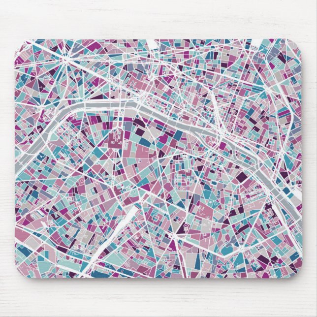 Paris France Map Mouse Mat (Front)