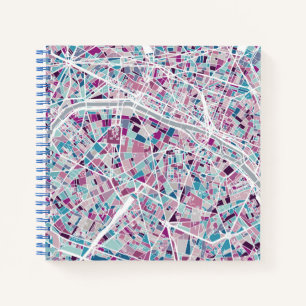 Paris France Map Notebook