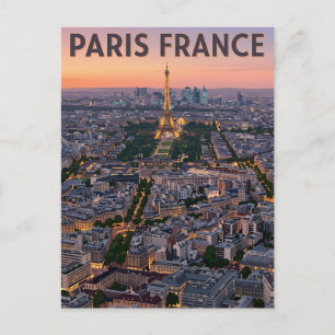 Paris France Mid-Century Modern Skyline Art Postcard