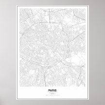 Paris, France Minimalist Map Poster (Style 2)
