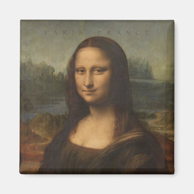 Paris France Mona Lisa Travel Souvenir Magnet (Front)