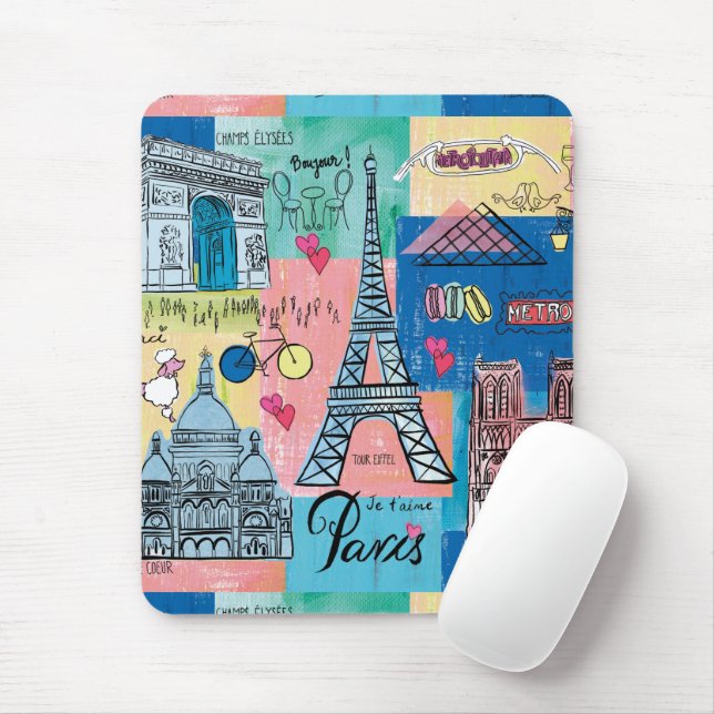 Paris, France Mouse Mat (With Mouse)