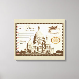 Paris France Non-Postage Postcard Canvas Print