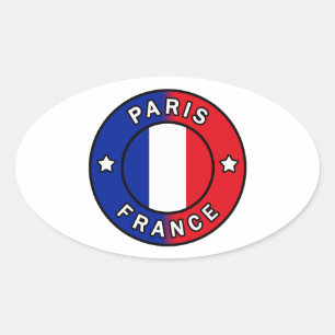Paris France Oval Sticker