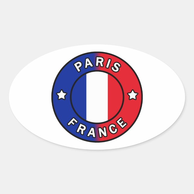 Paris France Oval Sticker (Front)