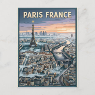Paris France Paper Cut-Out Art Postcard