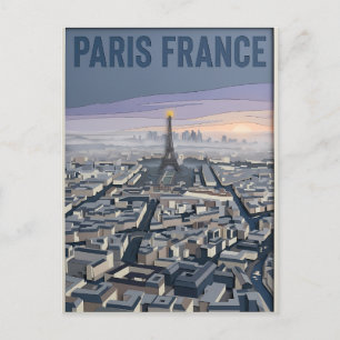 Paris France Paper Cut-Out Art Postcard