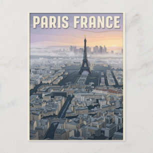 Paris France Paper Cut-Out Art Postcard