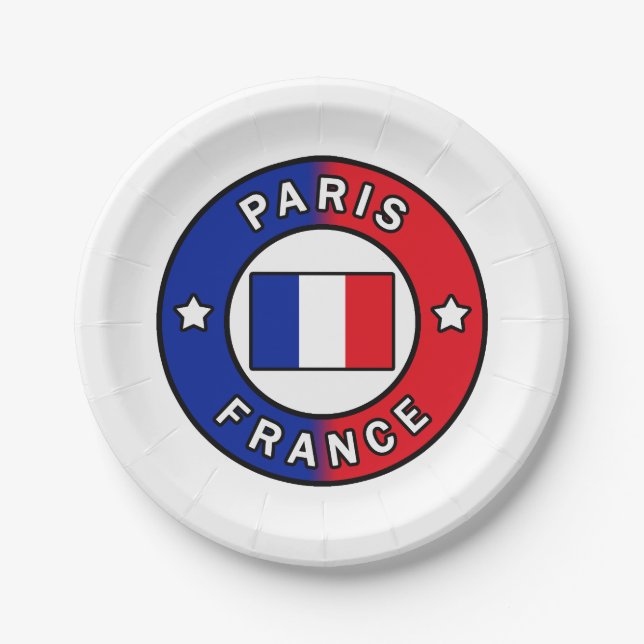 Paris France Paper Plate (Front)