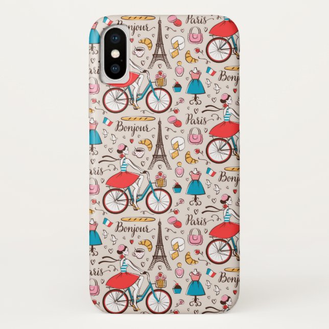 Paris France Pattern Case-Mate iPhone Case (Back)