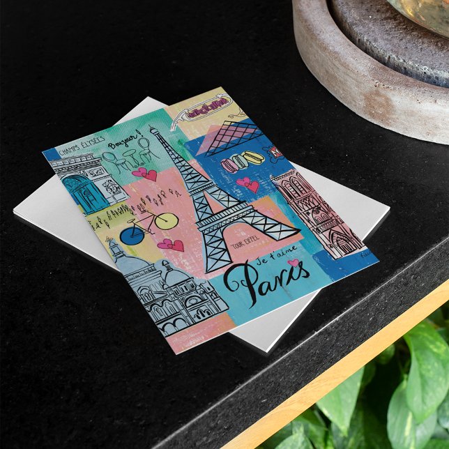 Paris, France Postcard (Postcard on table)