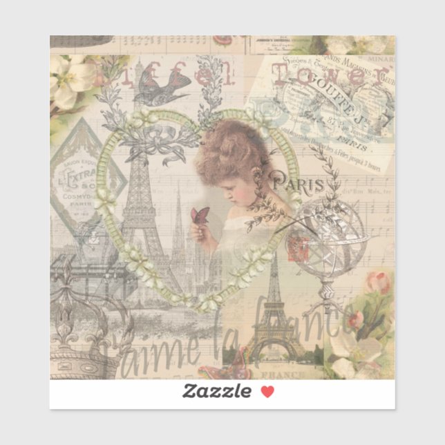 Paris France Pretty Girl Soft Eiffel (Sheet)