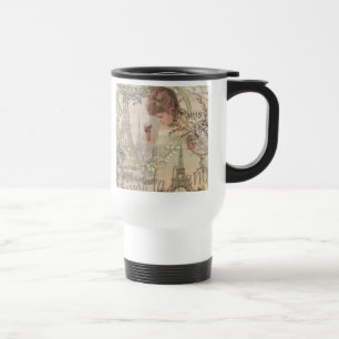 Paris France Pretty Girl Soft Eiffel Travel Mug