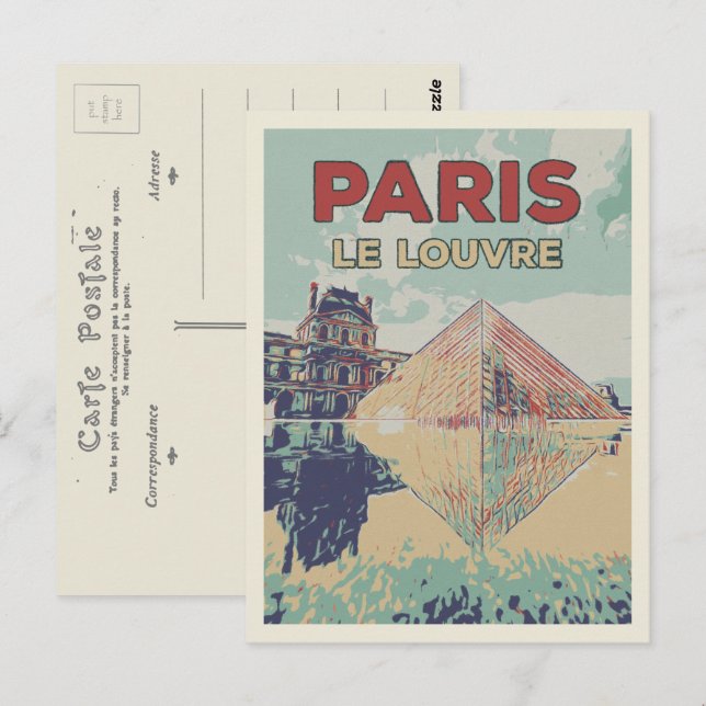 Paris France Pyramid of the Louvre Postcard (Front/Back)