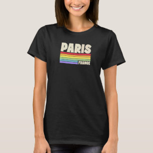 Paris France Rainbow Gay Pride Merch Retro 70s 80s T-Shirt