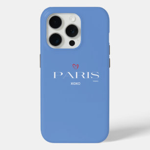 Paris France Red Heart xoxo Chic iPhone 15 Pro Case