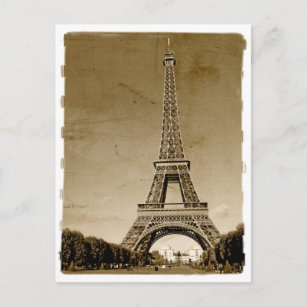 paris france retro postcard