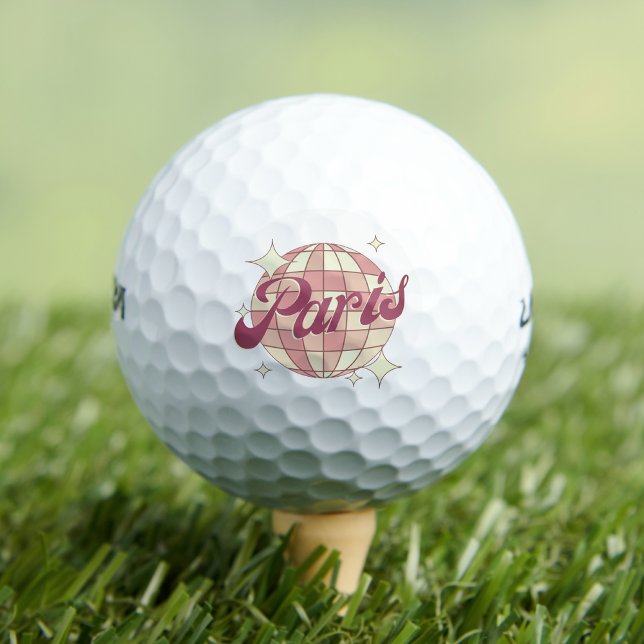 Paris France Retro Vintage Golfing court Golf Balls (Creator Uploaded)