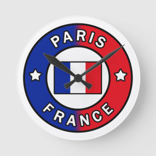 Paris France Round Clock