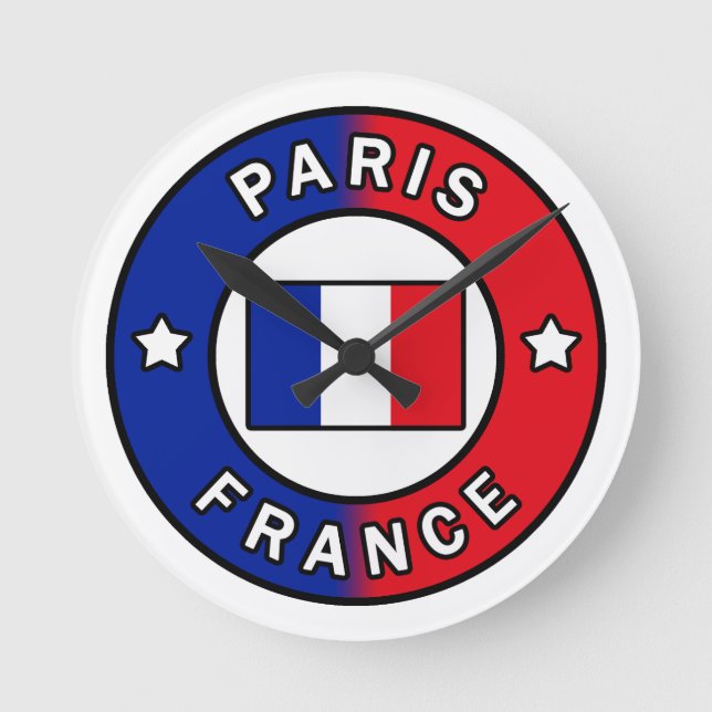 Paris France Round Clock (Front)