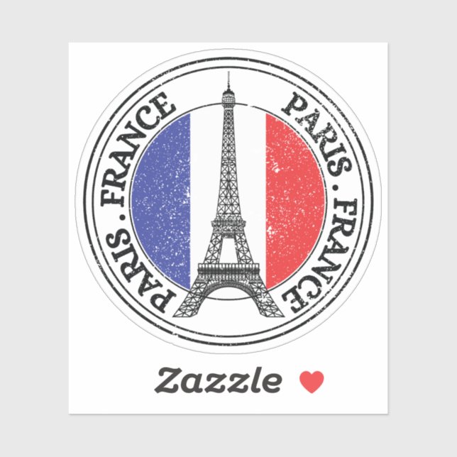 Paris France Seal Sticker Round (Sheet)