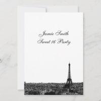 Paris France Skyline #1 BW Sweet 16 V