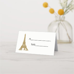Paris France Skyline #2 Faux Gold Escort Cards
