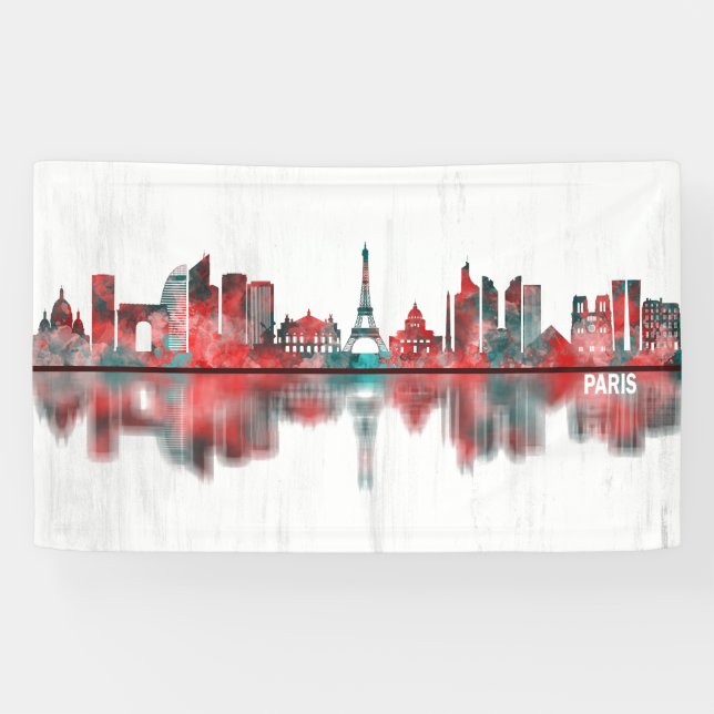 Paris France Skyline Banner (Horizontal)