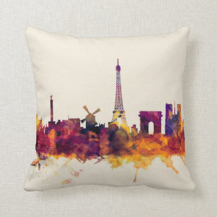 Paris France Skyline Cushion