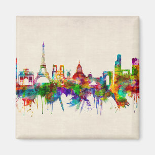 Paris France Skyline Magnet