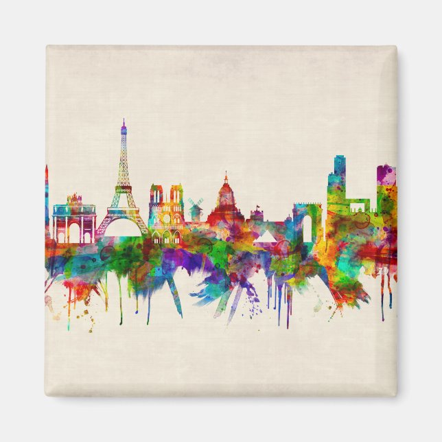 Paris France Skyline Magnet (Front)