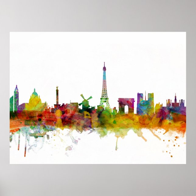 Paris France Skyline Poster (Front)